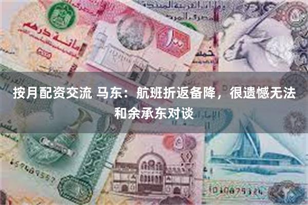 按月配资交流 马东:航班折返备降,很遗憾无法和余承东对谈