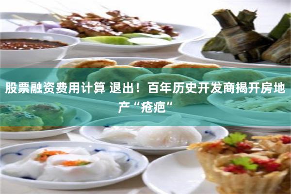 股票融资费用计算 退出！百年历史开发商揭开房地产“疮疤”