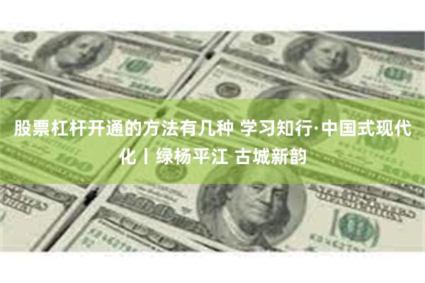 股票杠杆开通的方法有几种 学习知行·中国式现代化丨绿杨平江 古城新韵
